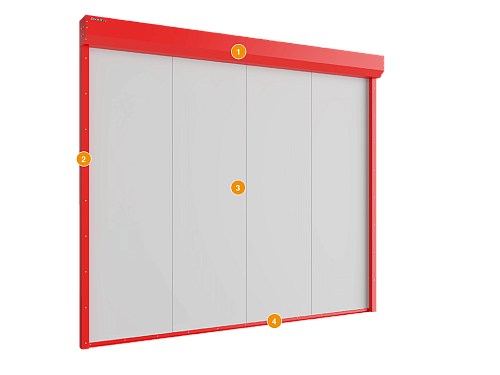 Конструкция Шторы противодымные Doorhan с классом огнестойкости Е60 размер 2000х2300 мм