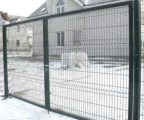 Распашные ворота 3D DoorHan RAL 6005 2300x2000 мм